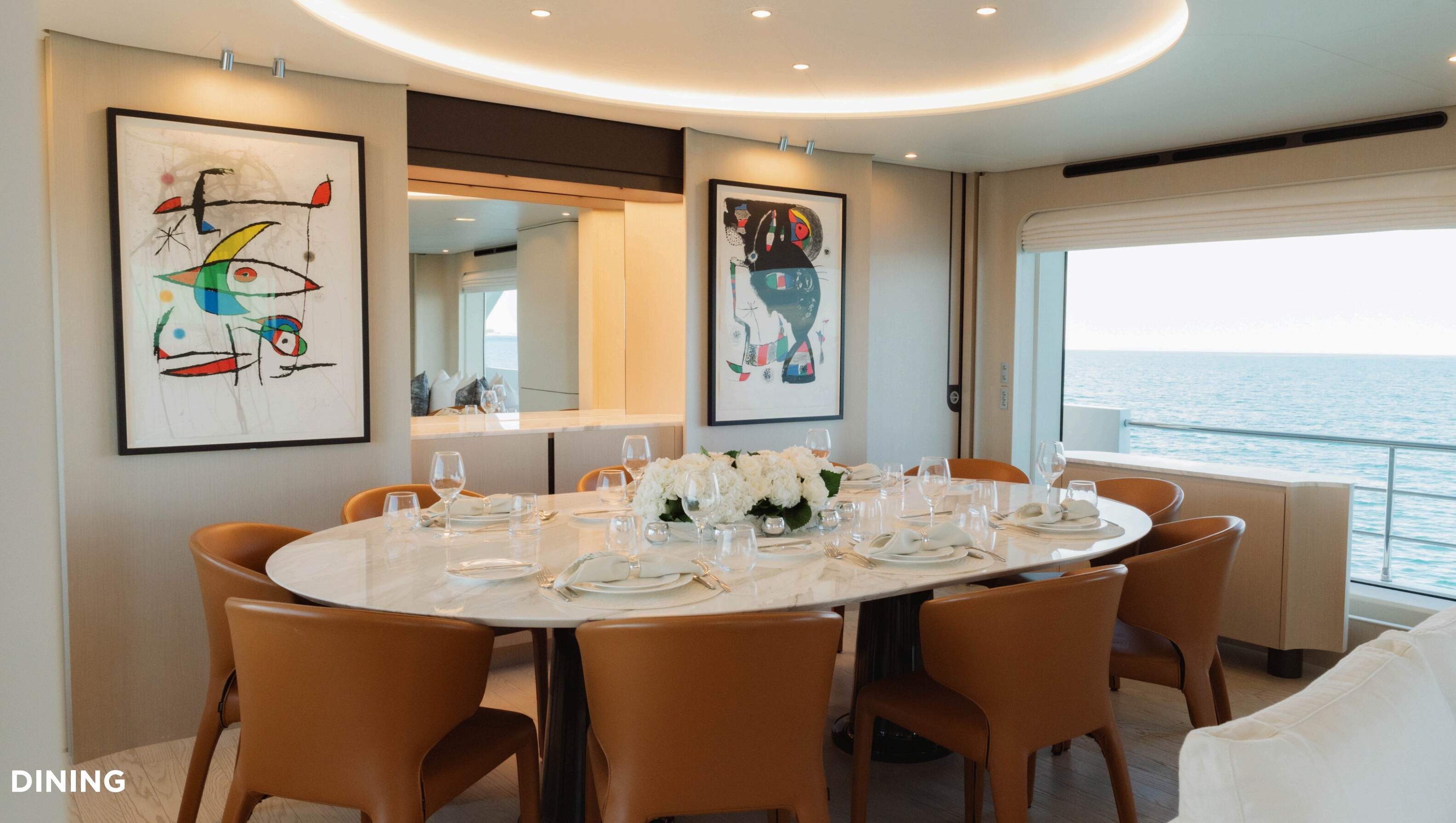 Dining table with art